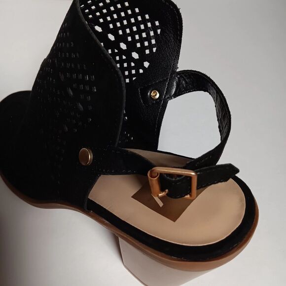 DV Dolce Vita Shoes Block Heel Pump Size 10 Open Peep Toe Cutout - Picture 16 of 16